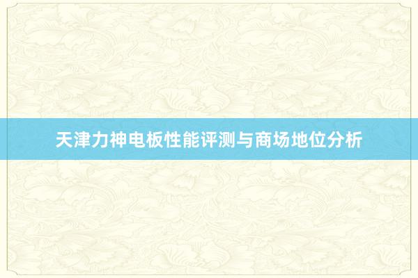 天津力神电板性能评测与商场地位分析